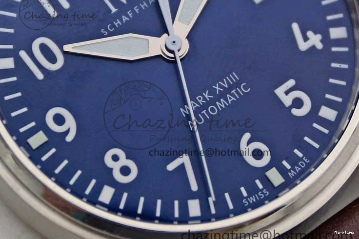 MIROTIME 0502 Mark XVIII IW327010 SS M+F 1:1 Best Edition Blue Dial on Brown Leather Strap A Resilient 7051